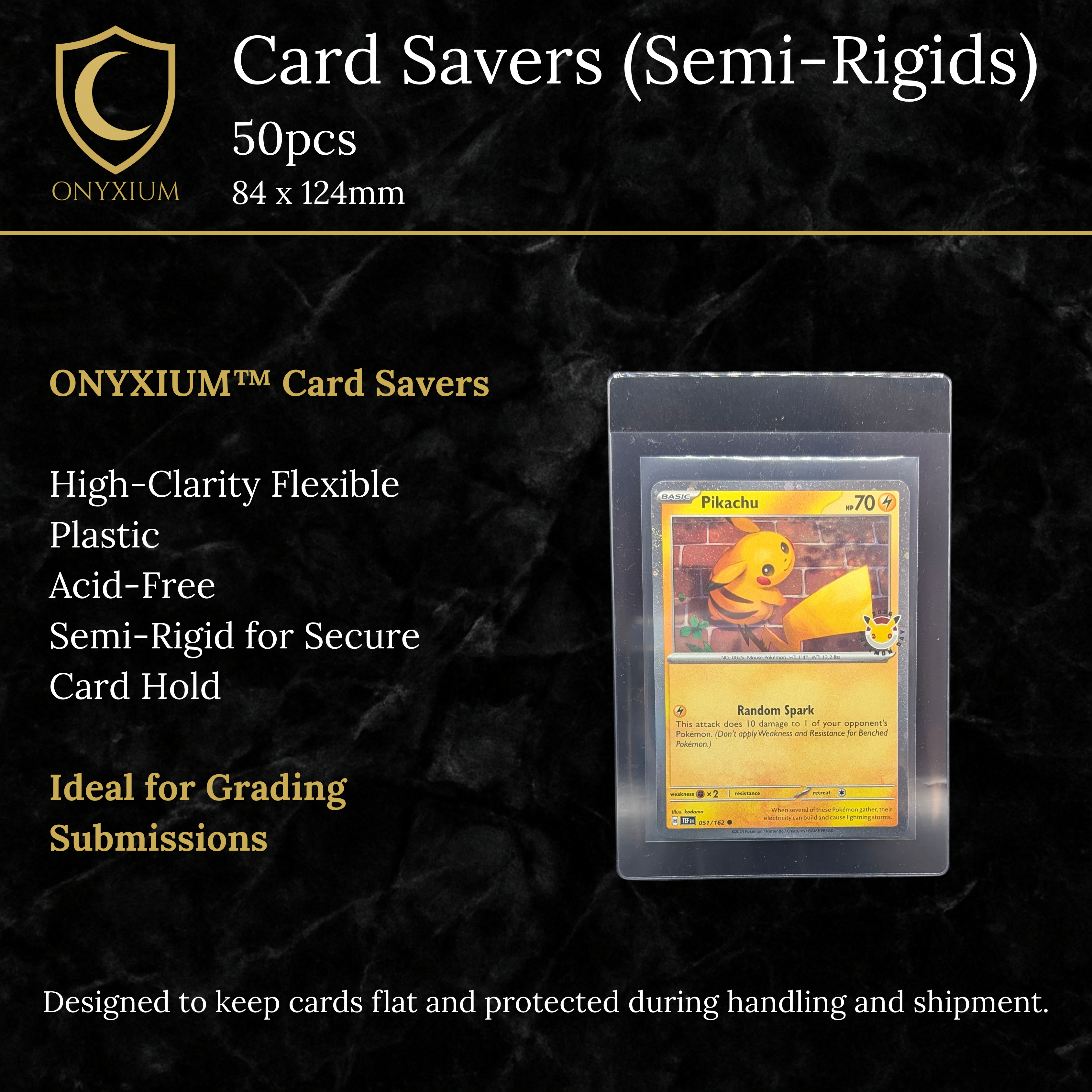 Onyxium Card Savers (Semi-Rigids) | Blue | 84 x 124mm