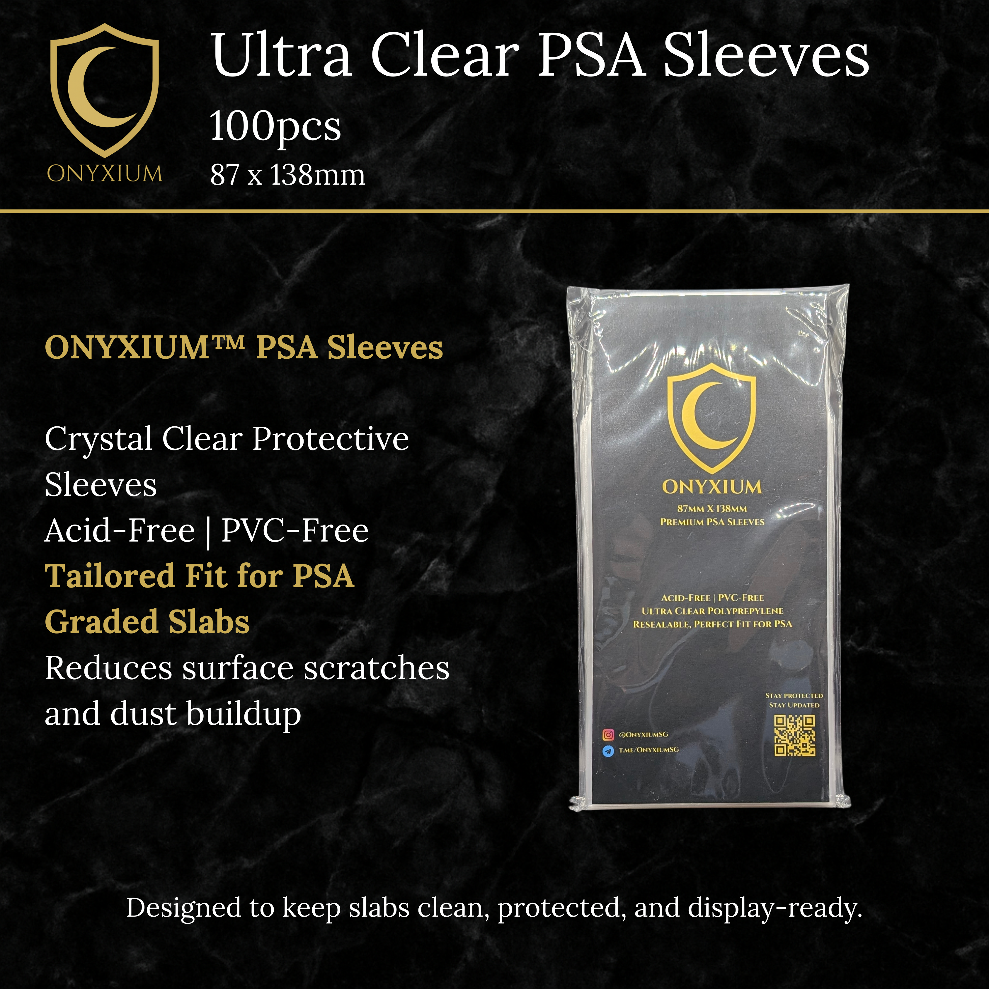 Onyxium PSA Sleeves | Ultra Clear | 87 x 138mm