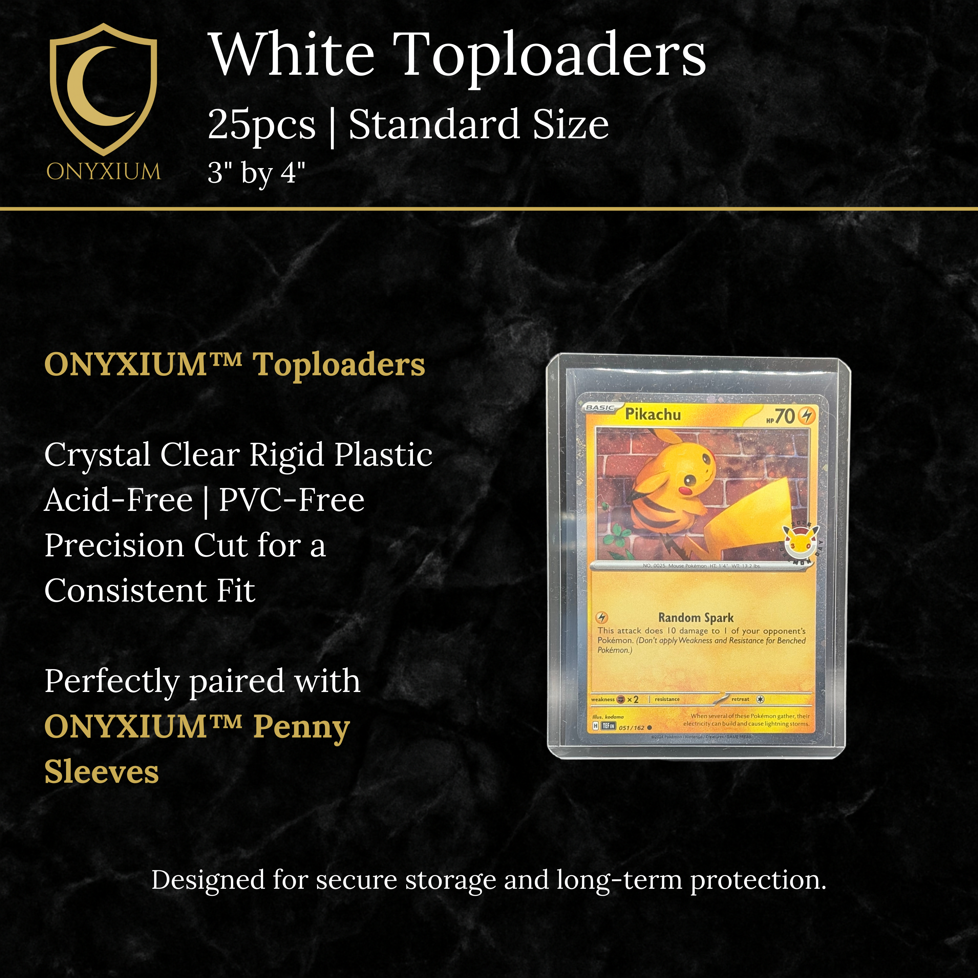 Onyxium Toploaders | White | 3" x 4"