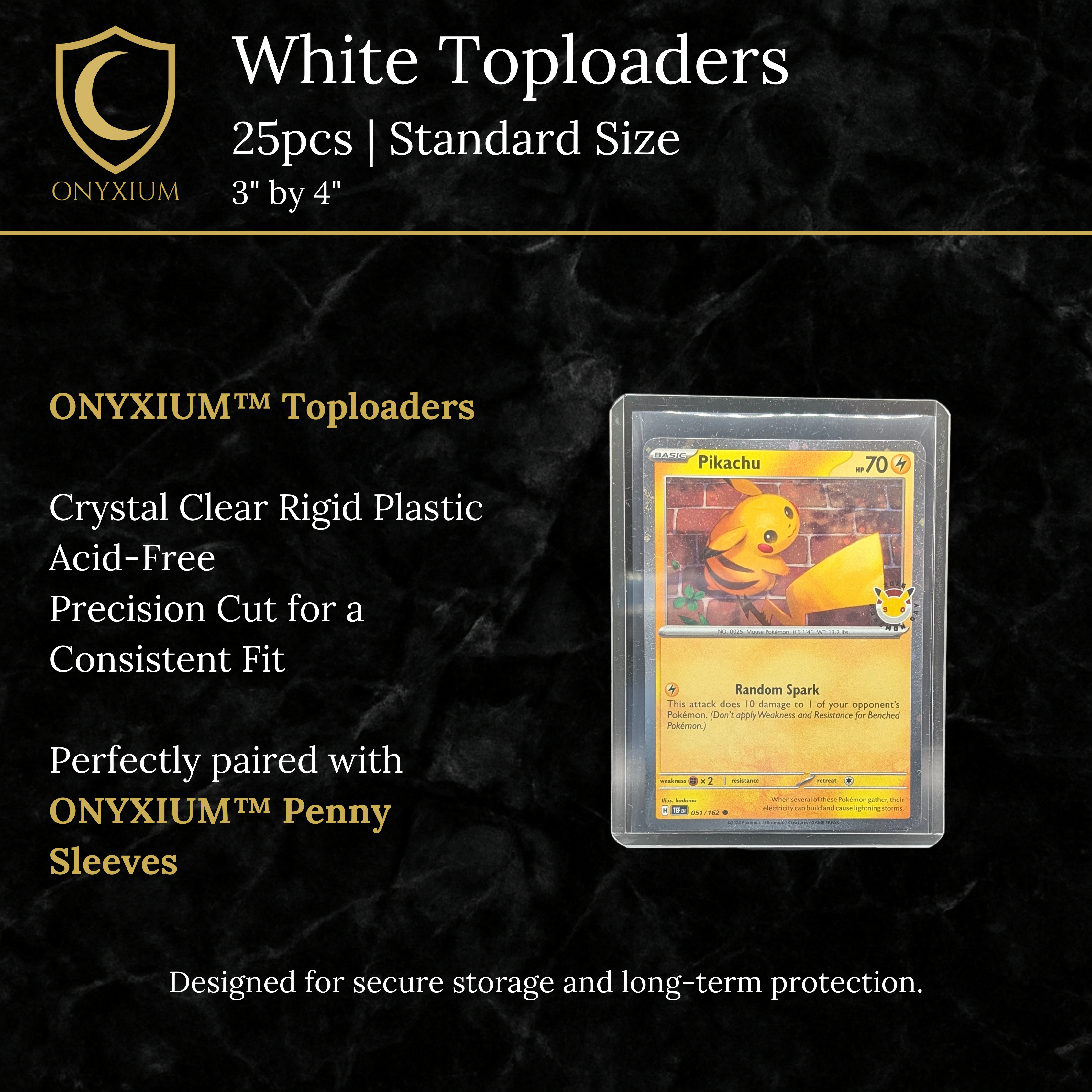 Onyxium Toploaders | White | 3" x 4"